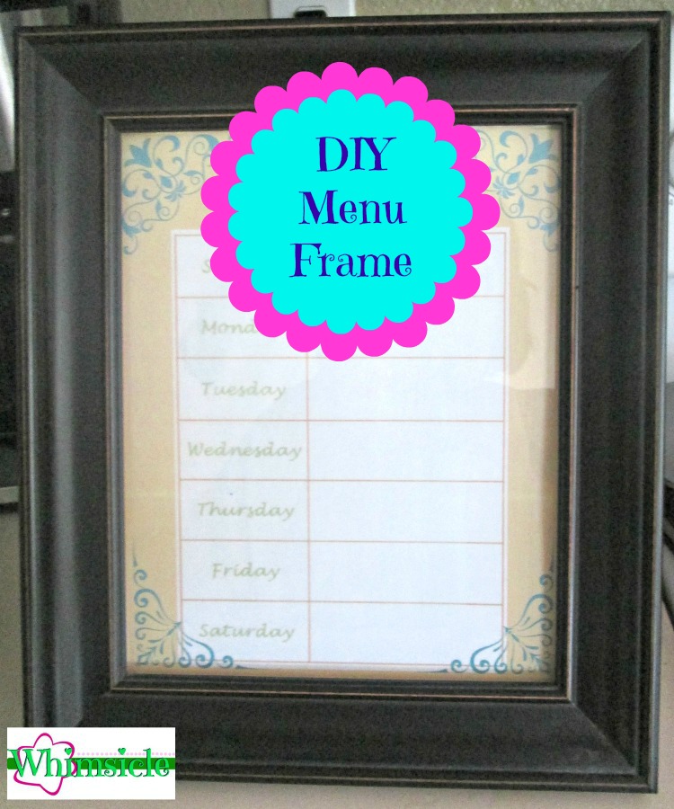 DIY Weekly Menu Frame