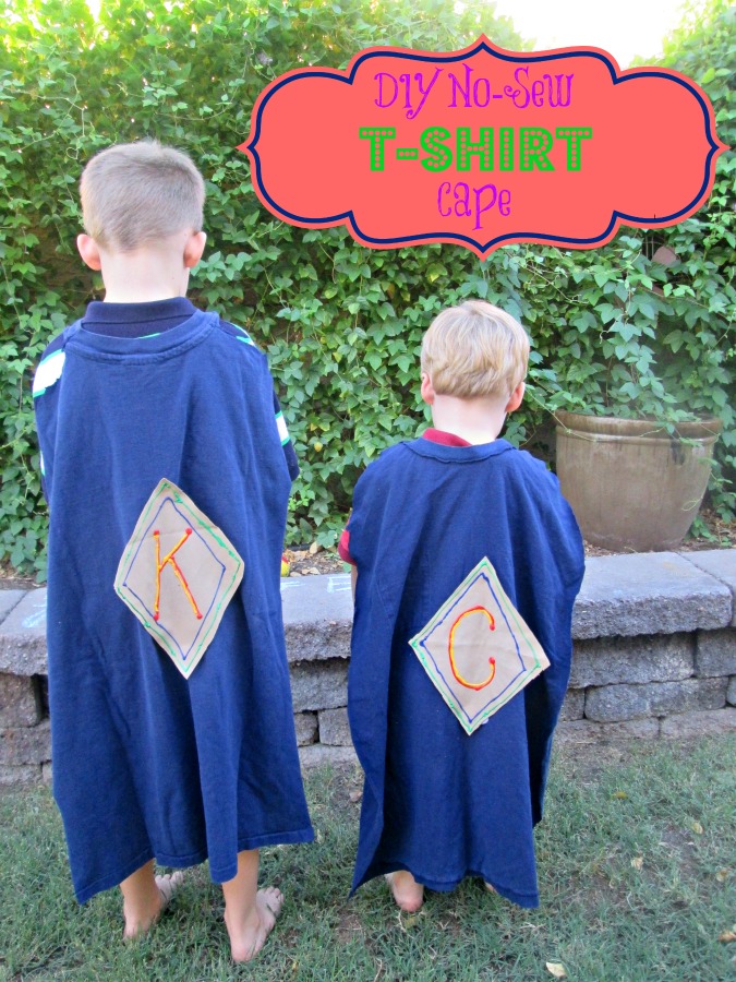 No Sew T-Shirt Superhero Cape