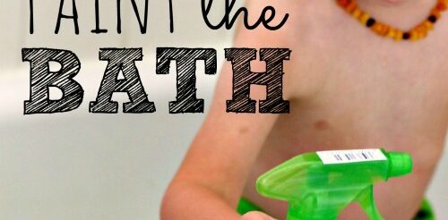 With a few supplies from the dollar store, you can turn bath time into a paint the bath activity. My kids loved this and said it was the best bath time EVER!