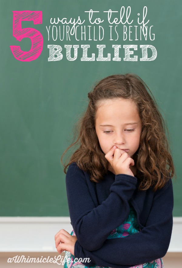 How do you know if your child is getting bullied at school? This post lists and explains five tell tale signs that will warn you when it's time to take action. 