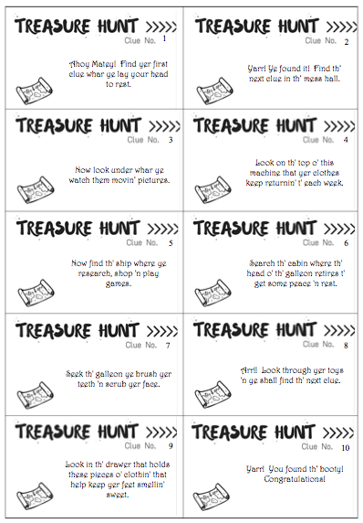 Treasure Hunt Cards