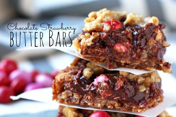 Chocolate Strawberry Butter Bars