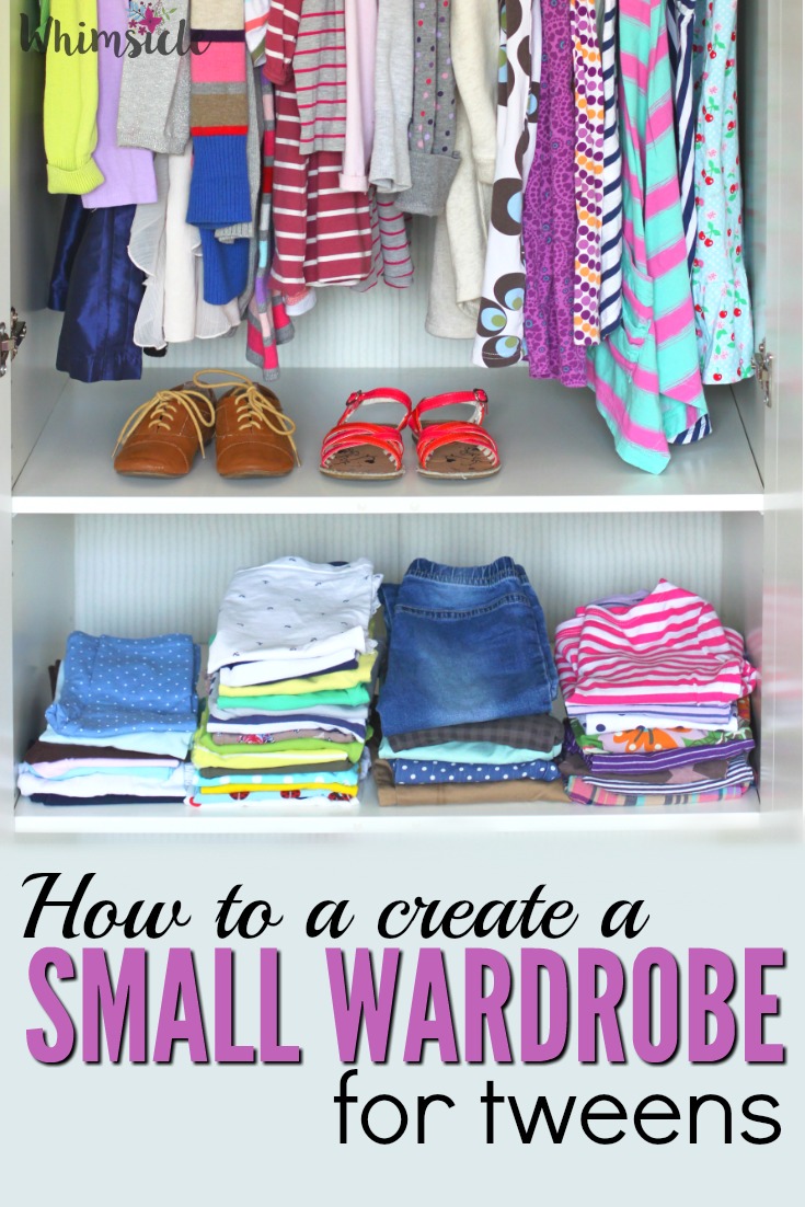 Here's how to create a tween's small wardrobe step by step. Organize her closet, buy the appropriate tween clothing and put together outfits.