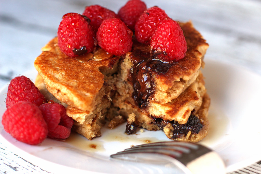 Chocolate-Raspberry-Pancakes