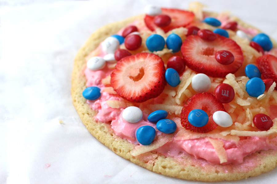 Genius! Ice cream, cookie and M&M's® make the perfect pizza!