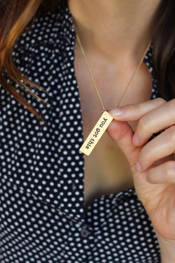 How cute is this necklace? Read how this boss mom conquered her anxiety attacks and how this helps remind her. 