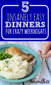 5 easy dinner recipes for simple weeknight meals. These are also great kids meals for pleasing those picky eaters.