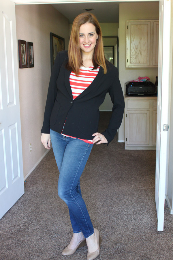 Easy blazer outfit with jeans