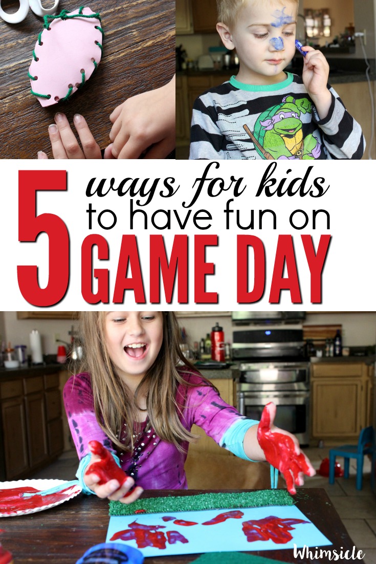 Want some easy kid football crafts for game day? These five activities will keep kids happy and having fun throughout the entire game!