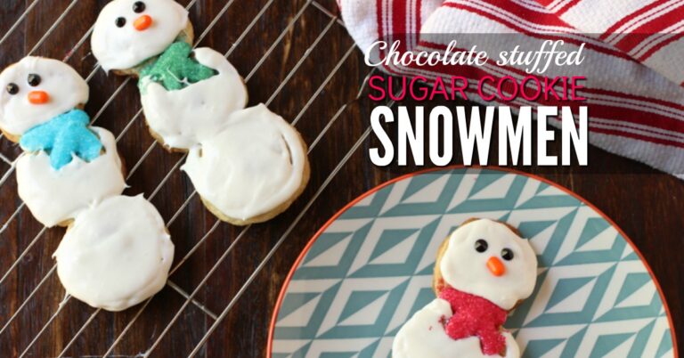 Chocolate Stuffed Sugar Cookie Snowmen