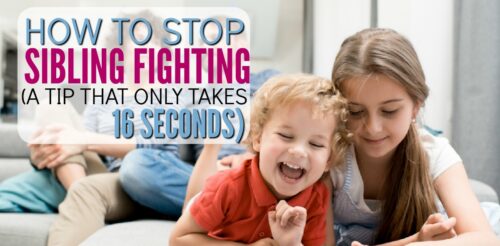 Want to stop sibling fighting and improve kid behavior? This positive parenting tip will stop kids from fighting and give them a skill they can use lifelong. Perfect advice for moms who believe in gentle parenting.