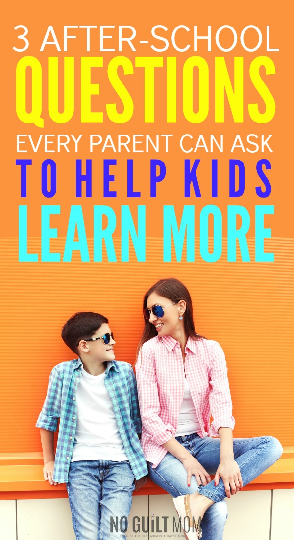 Whoa! I know it’s good to ask my kids about their school day, but I always get brushed off. These 3 after-school questions are so simple and gave me so much information about their education. Excellent parenting advice on how to get kids talking and reconnect. These ideas work for preschoolers, grade-schoolers, middle-schoolers and high-schoolers.
