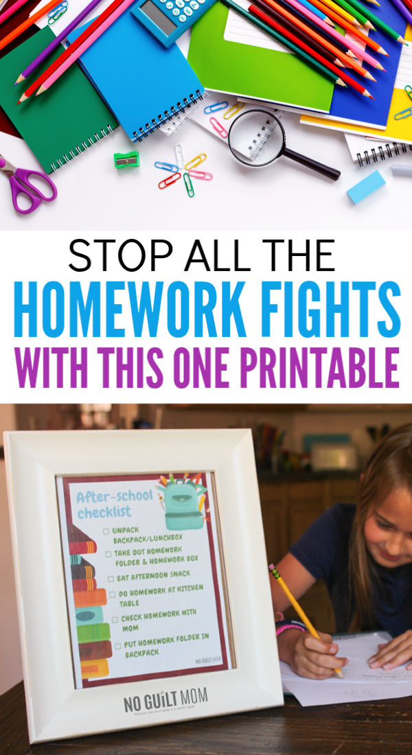 My kids fight me about everything when it comes to homework. This after school checklist is perfect for parents who want a simpler afternoon routine. Cute printable with amazing tips that is excellent for elementary school students.