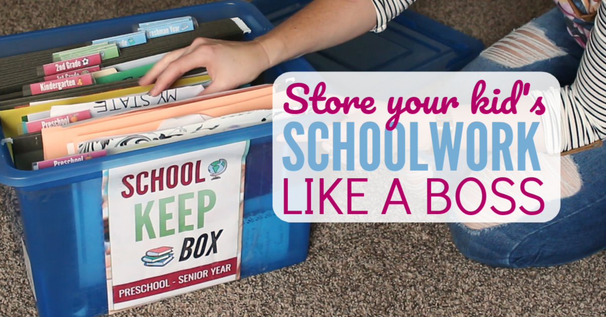 schoolwork keepsake box