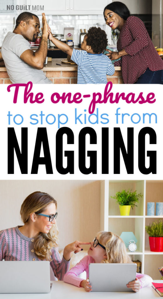 Kid nagging can get out of control.  This positive parenting discipline technique will stop your child from asking the same question over and over again.  A great idea for moms who feel tired and worn down by all the questions